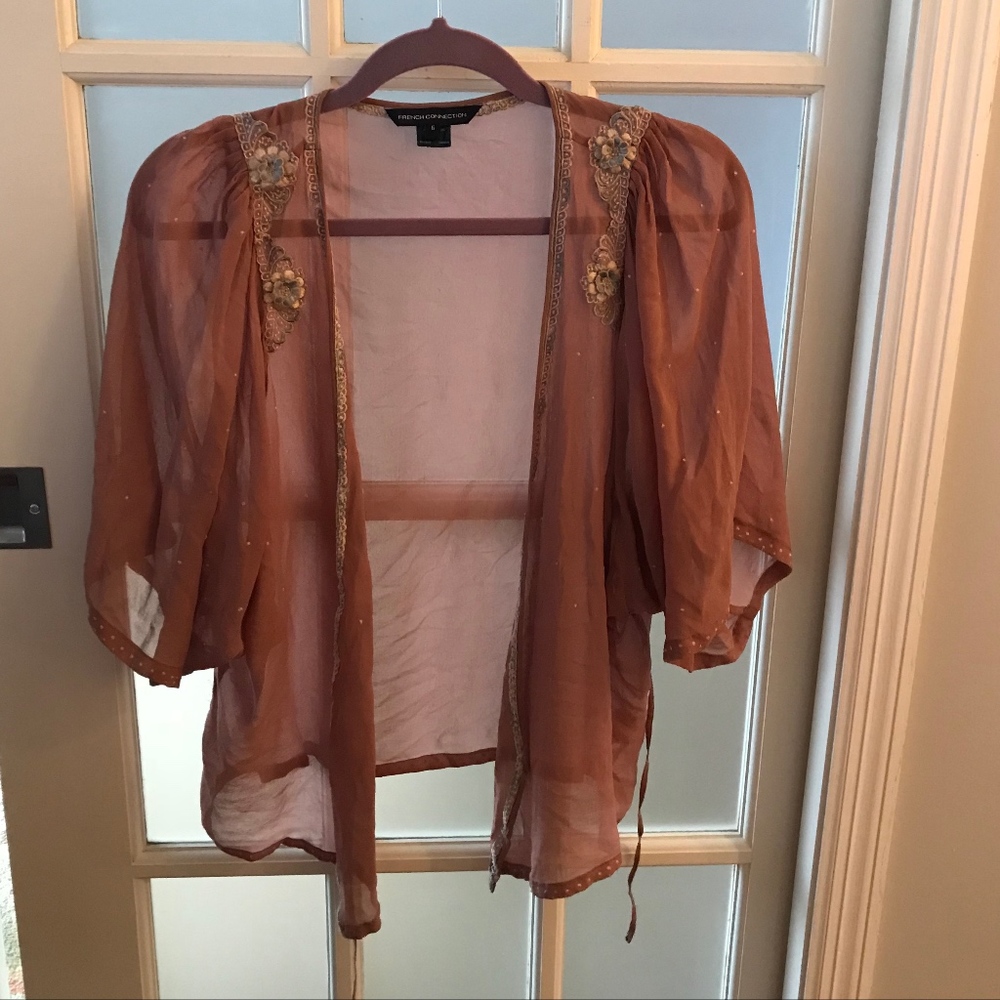 French Connection Kimono Wrap; Sheer